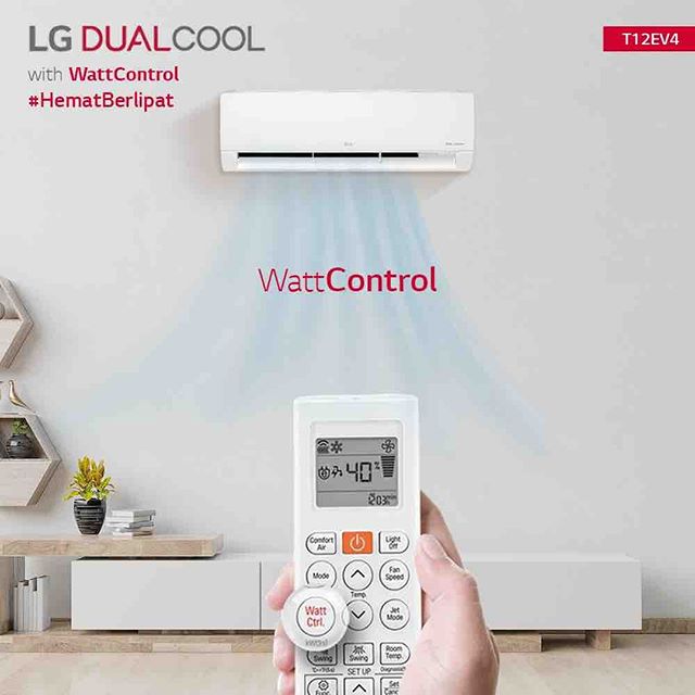 LG AC Split Dinding Smart Inverter DUALCOOL Watt Control 2023 2 PK - T18EV5